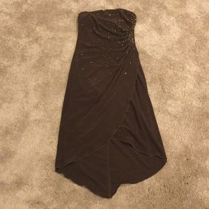 Brown Strapless Cocktail or Party Dress